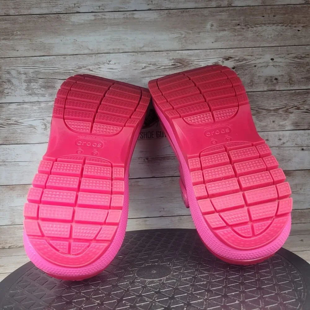 Crocs Mega Crush Slingback High Women's Size 7 Pink Platform Sandals